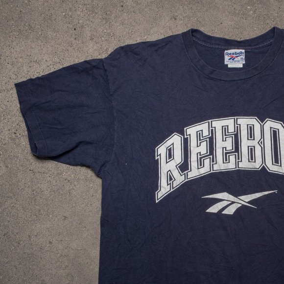 REEBOK VINTAGE T SHIRT MENS NAVY XL - Picture 2 of 4